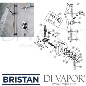 Bristan Fairfax Thermostatic Shower Adjustable Riser - Gold and Chrome - Spare Parts - BR DV 200